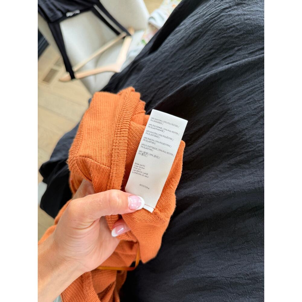 Anthropologie Saturday Sunday Marina Tiered Wide Leg Jumpsuit Terracotta XS - Picture 9 of 9